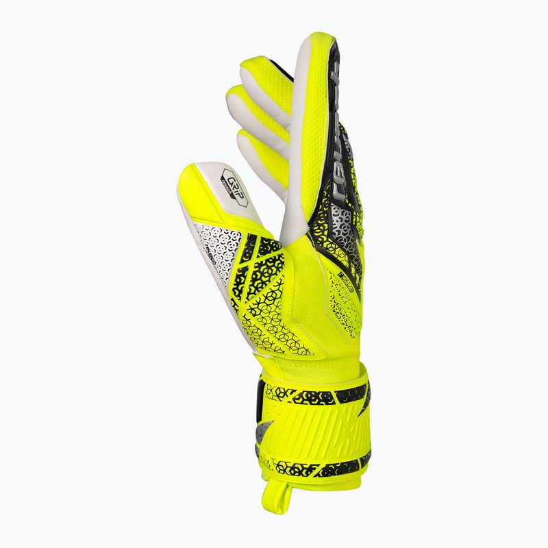 Reusch Attrakt Grip Junior safety yellow/silver children's goalkeeper gloves 4