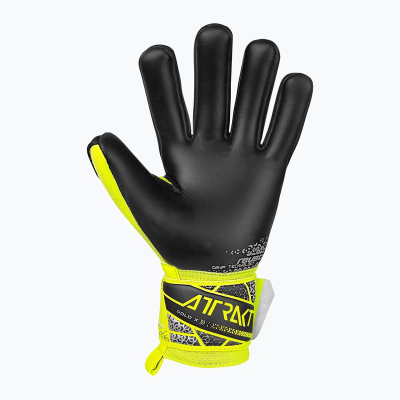 Reusch Attrakt Gold X NC Junior safety yellow/silver/black children's goalkeeper gloves 3