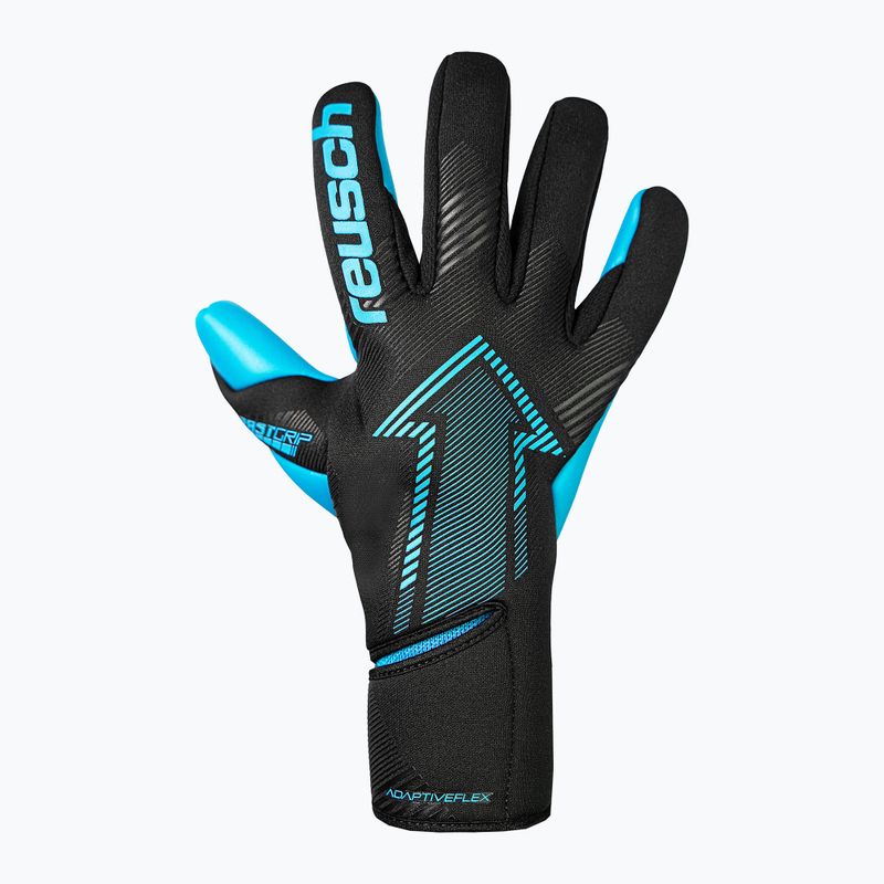 Reusch Fastgrip goalkeeper gloves Aqua black/aqua blue 2
