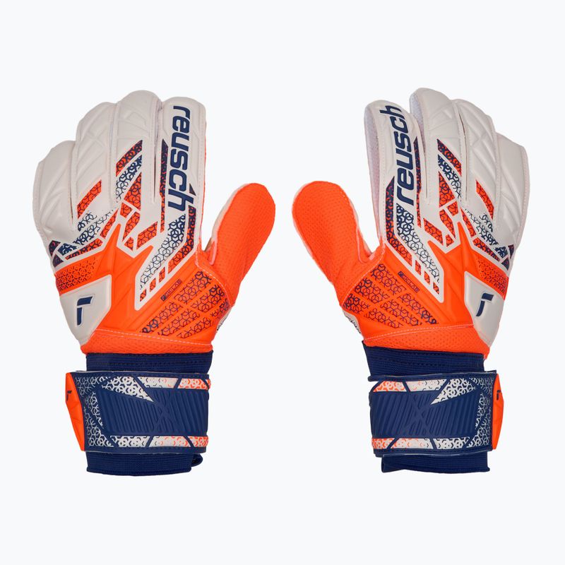 Reusch Attrakt Solid shocking orange/energize blue goalkeeper gloves 2