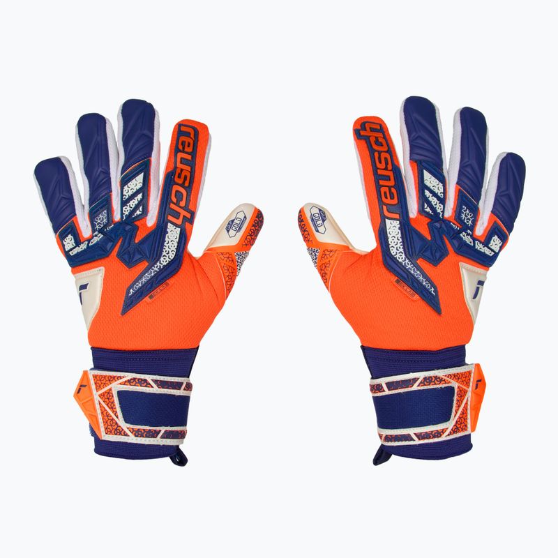 Reusch Attrakt Freegel Gold NC Junior orange/blue children's goalkeeping gloves 2