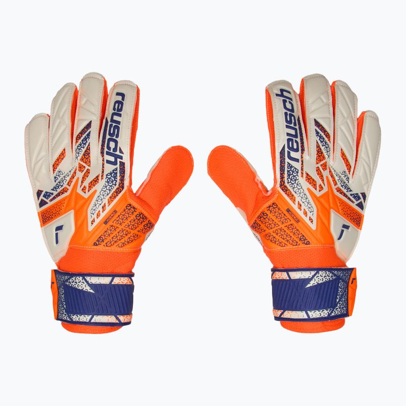 Reusch Attrakt Solid Junior shocking orange/energize blue children's goalkeeper gloves 2