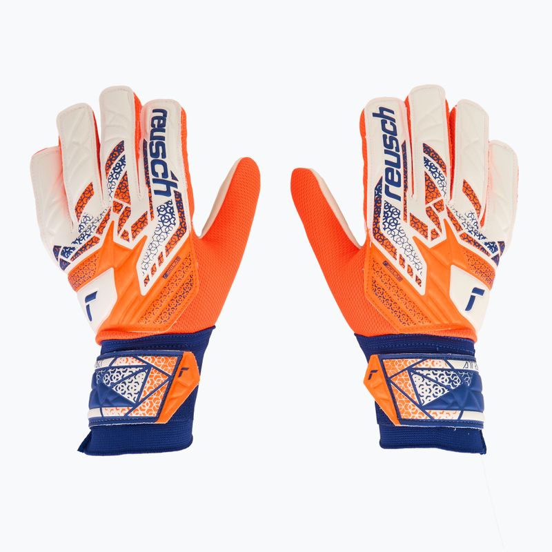 Reusch Attrakt Starter Solid goalkeeper gloves shocking orange/energize blue 2