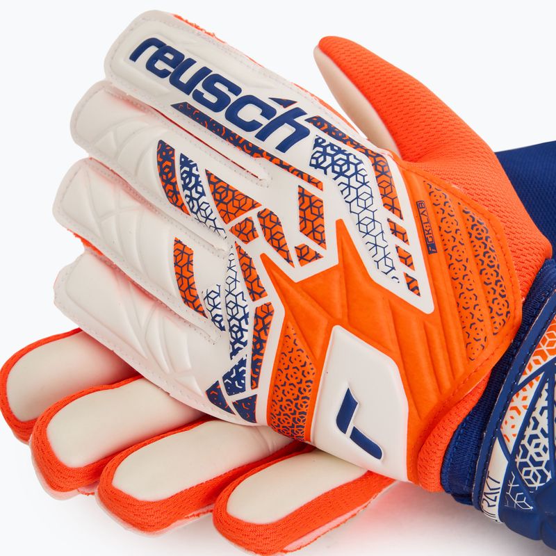 Reusch Attrakt Starter Solid goalkeeper gloves shocking orange/energize blue 4