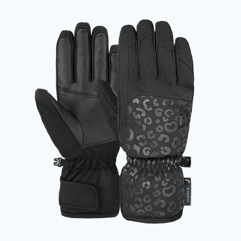 Women's ski gloves Reusch Keira R-Tex XT black/black leopard 2