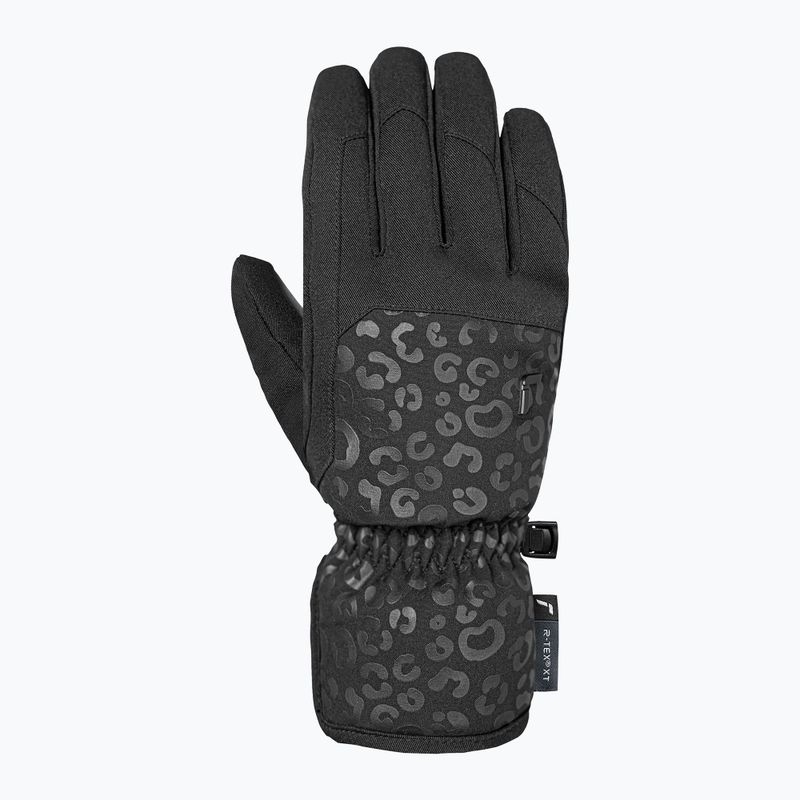 Women's ski gloves Reusch Keira R-Tex XT black/black leopard 3
