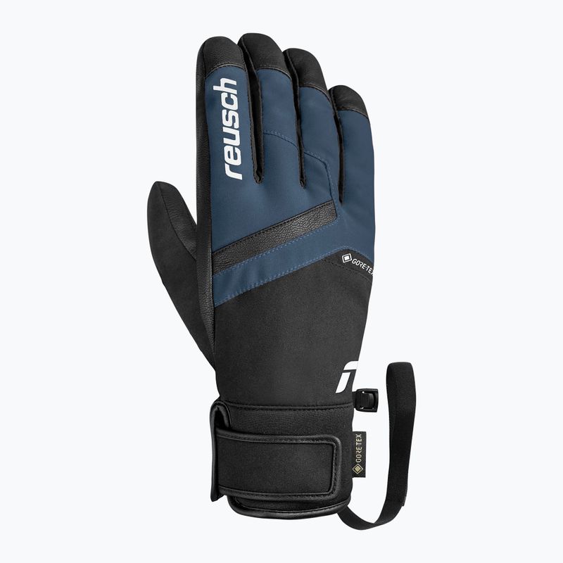 Men's ski gloves Reusch Booster Gore-Tex black/dress blue 3