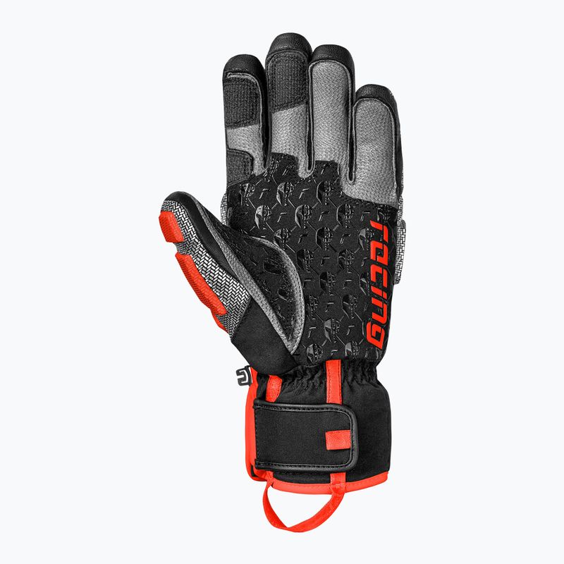 Men's ski gloves Reusch Worldcup Warrior GS black/silver/fluo red 4