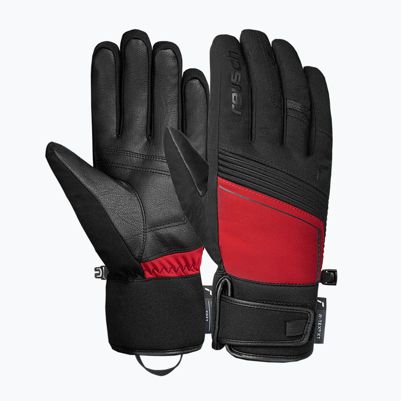 Ski gloves Reusch Louis R-Tex XT black/tango red