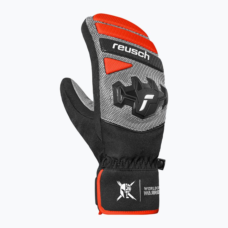 Ski gloves Reusch Worldcup Warrior R-Tex XT Mitten black/silver/fluo red 2