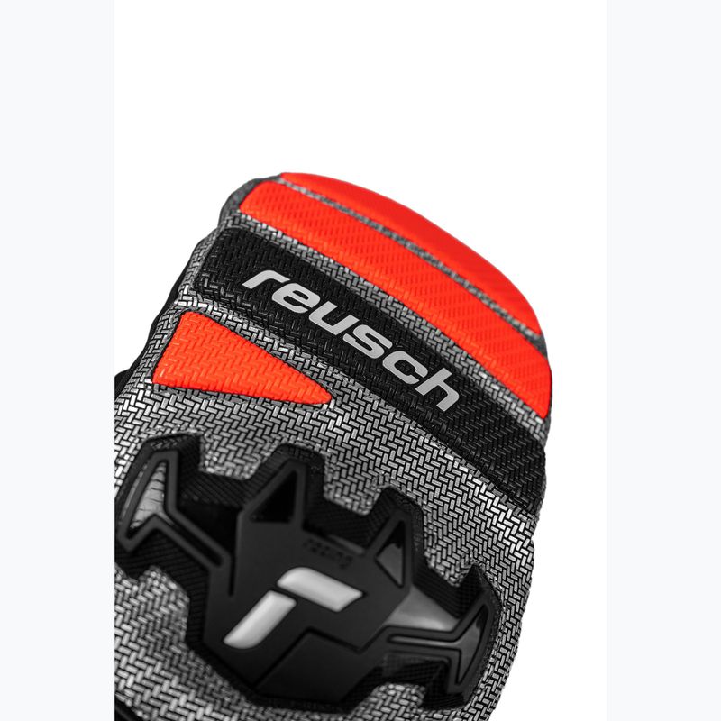 Ski gloves Reusch Worldcup Warrior R-Tex XT Mitten black/silver/fluo red 4