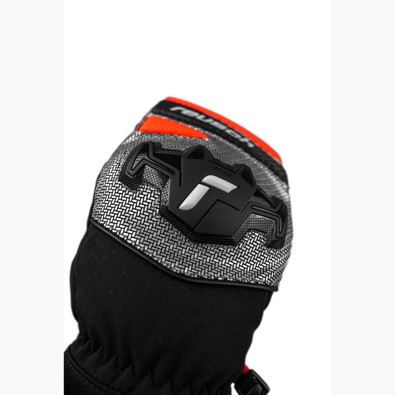 Ski gloves Reusch Worldcup Warrior R-Tex XT Mitten black/silver/fluo red 5