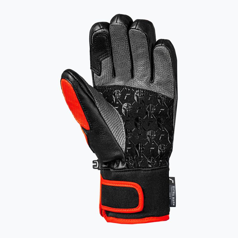 Children's ski gloves Reusch Worldcup Warrior GS black/silver/fluo red 3