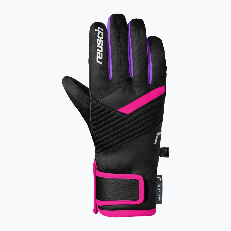 Children's ski gloves Reusch Dan R-Tex XT Junior black/pink glo 3