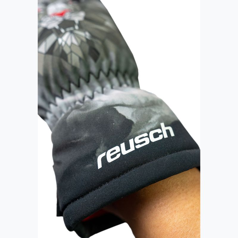 Children's ski gloves Reusch Carter R-Tex XT blck/silver/fluo red 6