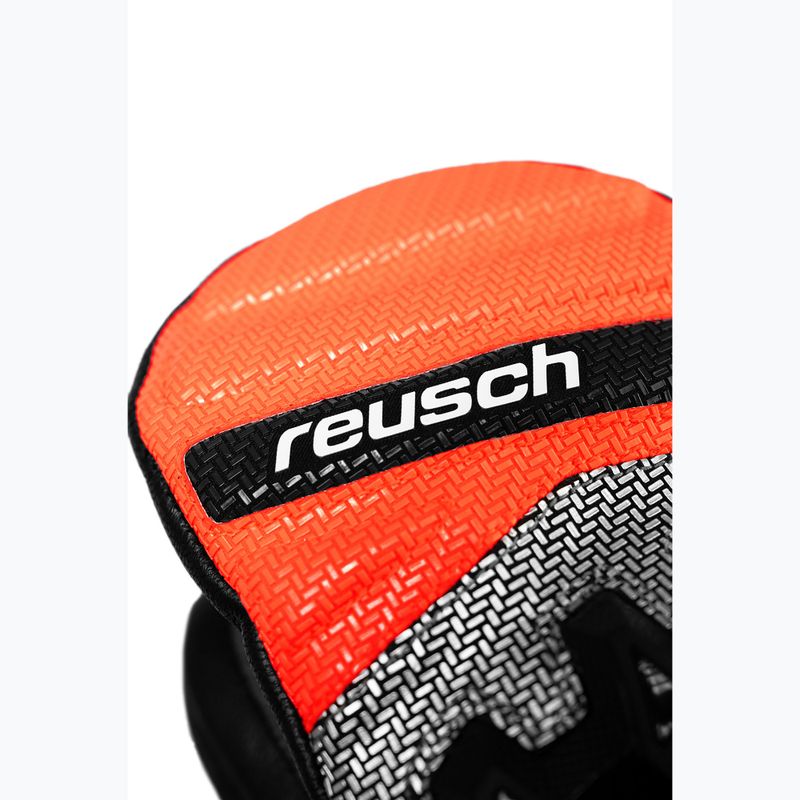 Children's ski gloves Reusch Worldcup Warrior GS Mitten black/silver/fluo red 4