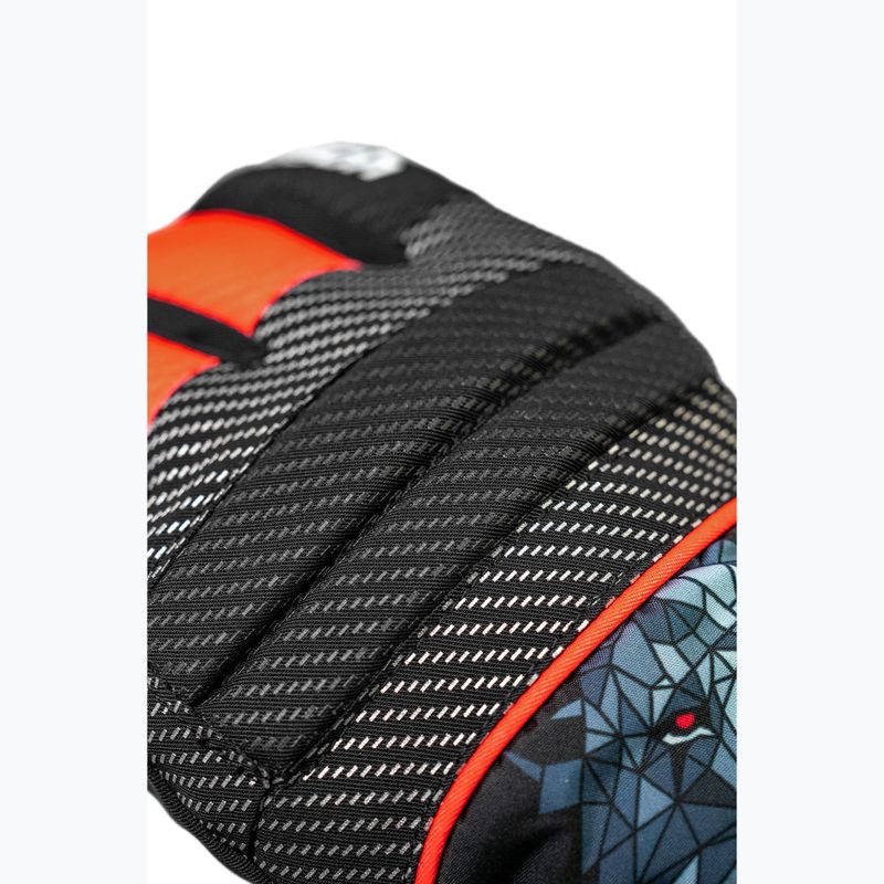 Children's ski gloves Reusch Warrior R-Tex XT Junior blck/silver/fluo red 6