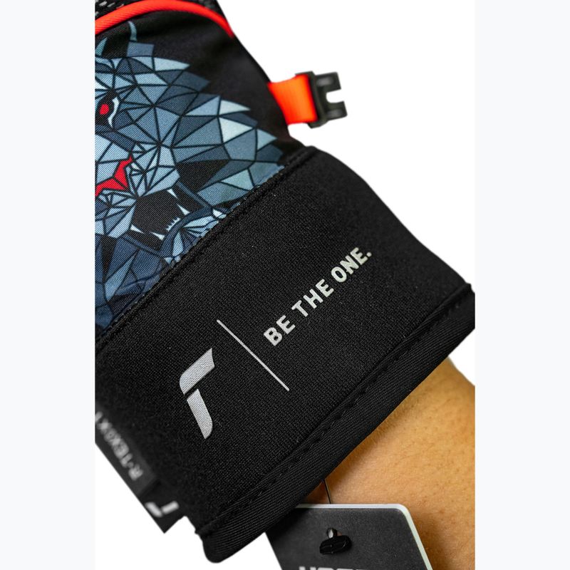 Children's ski gloves Reusch Warrior R-Tex XT Junior blck/silver/fluo red 8