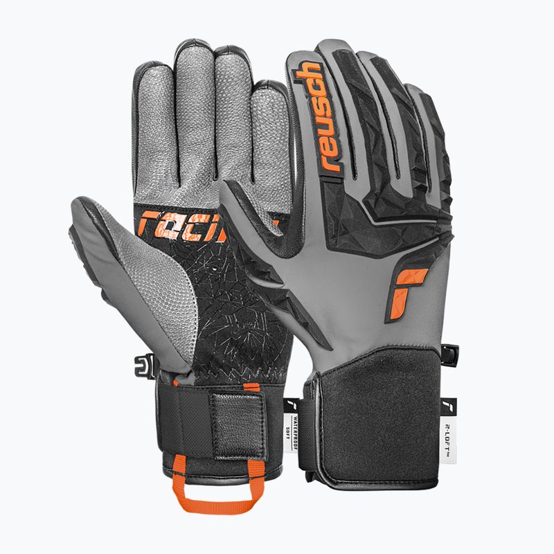 Men's ski gloves Reusch Ultra steel grey / black / shoc 2