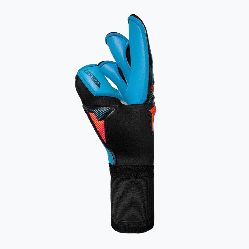 Goalkeeper gloves Reusch Attrakt Aqua Evolution black/shocking orange/aqua blue 4