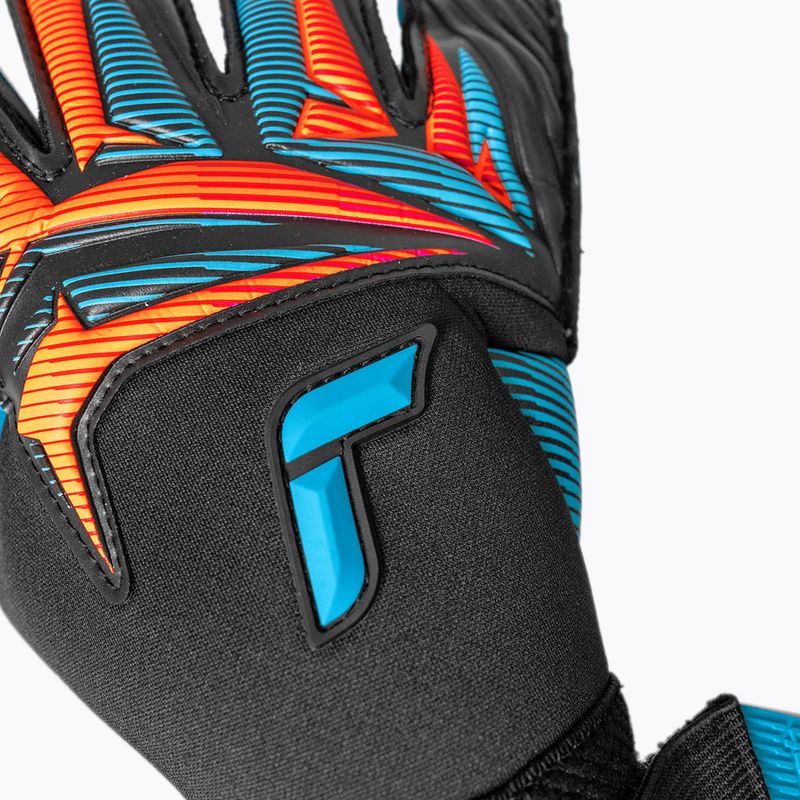 Goalkeeper gloves Reusch Attrakt Aqua Evolution black/shocking orange/aqua blue 5