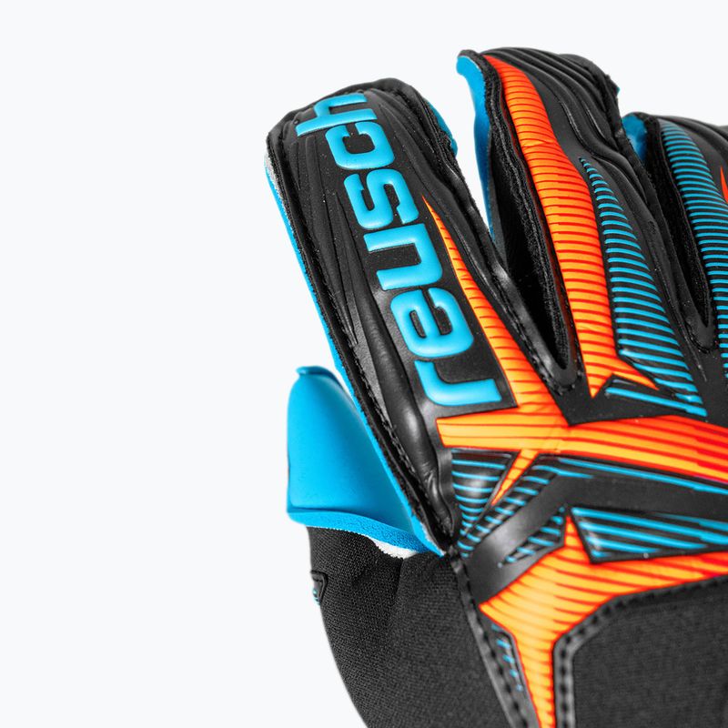 Goalkeeper gloves Reusch Attrakt Aqua Evolution black/shocking orange/aqua blue 6