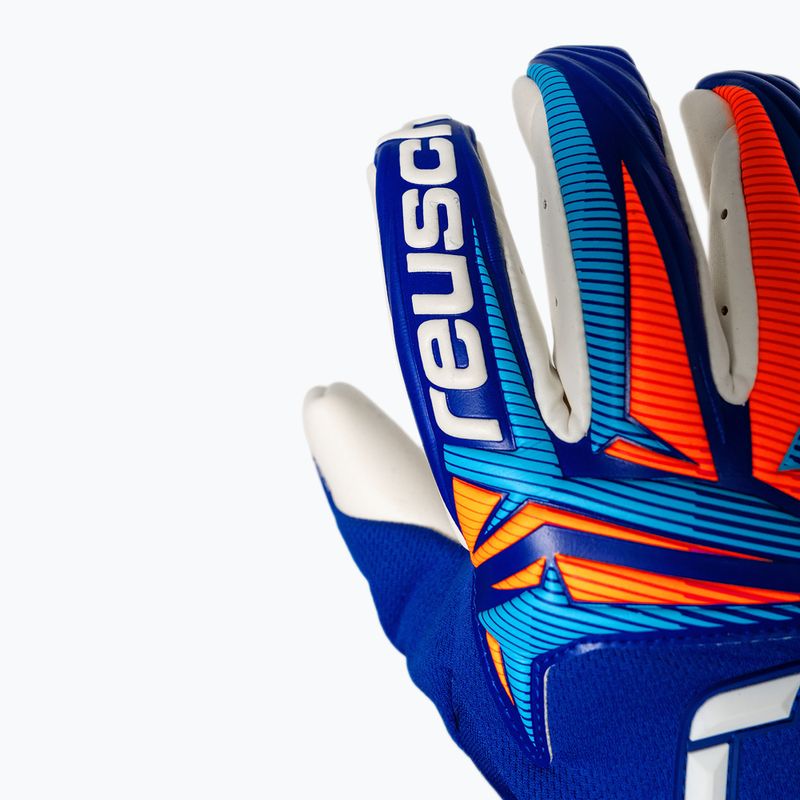Goalkeeper gloves Reusch Attrakt Gold X Guardian sharp blue/white/shocking orange 6