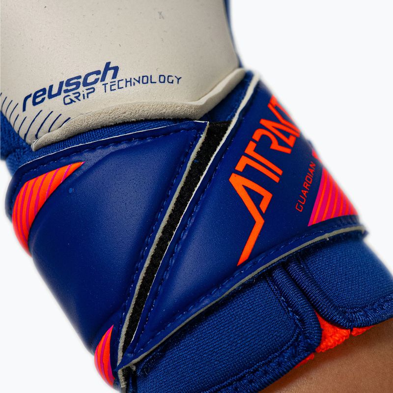 Goalkeeper gloves Reusch Attrakt Gold X Guardian sharp blue/white/shocking orange 8