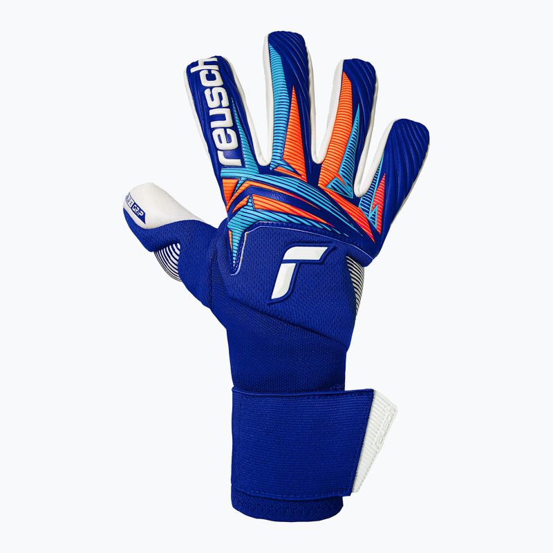 Goalkeeper gloves Reusch Attrakt Gold X NC Gravity sharp blue/white/shocking orange 2