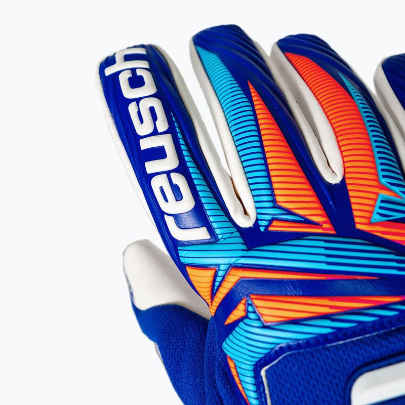 Goalkeeper gloves Reusch Attrakt Gold X NC Gravity sharp blue/white/shocking orange 5
