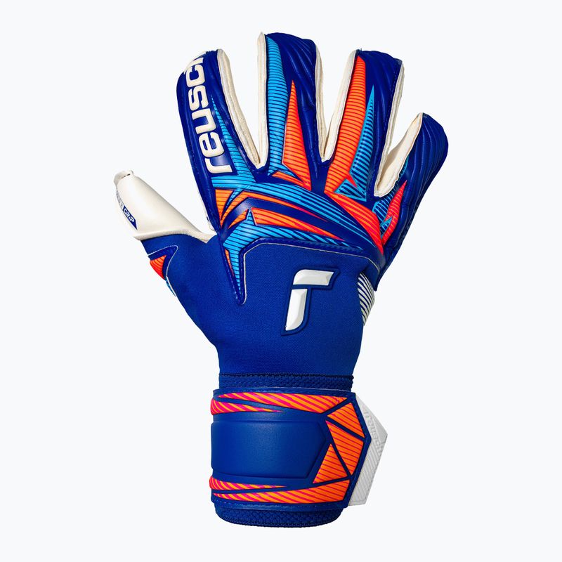 Goalkeeper gloves Reusch Attrakt Gold X Roll Finger sharp blue/white/shocking orange 2