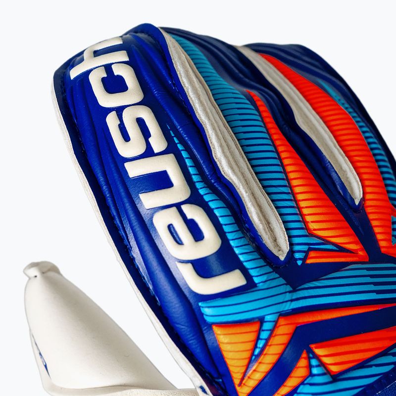 Goalkeeper gloves Reusch Attrakt Gold X Roll Finger sharp blue/white/shocking orange 5