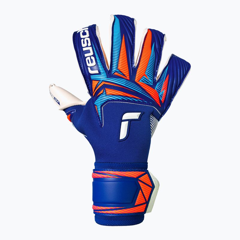 Goalkeeper gloves Reusch Attrakt Gold X Evolution sharp blue/white/shocking orange 2