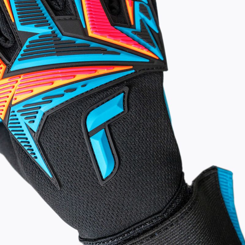 Goalkeeper gloves Reusch Attrakt Freegel Aqua black/shocking orange/aqua blue 5
