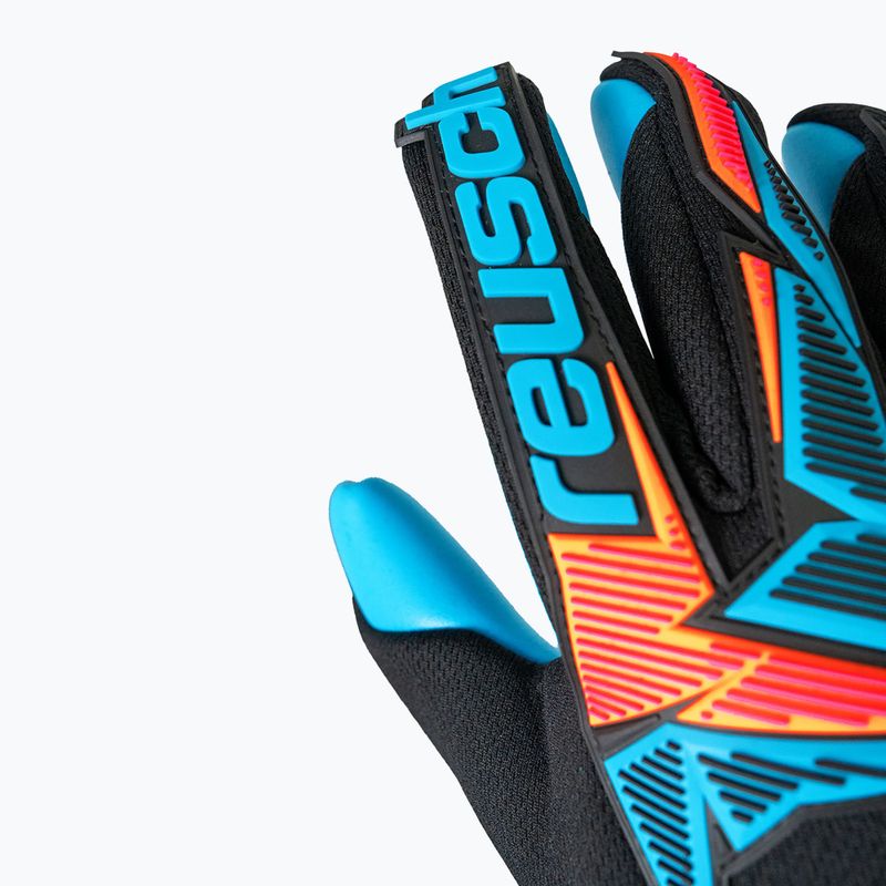 Goalkeeper gloves Reusch Attrakt Freegel Aqua black/shocking orange/aqua blue 7
