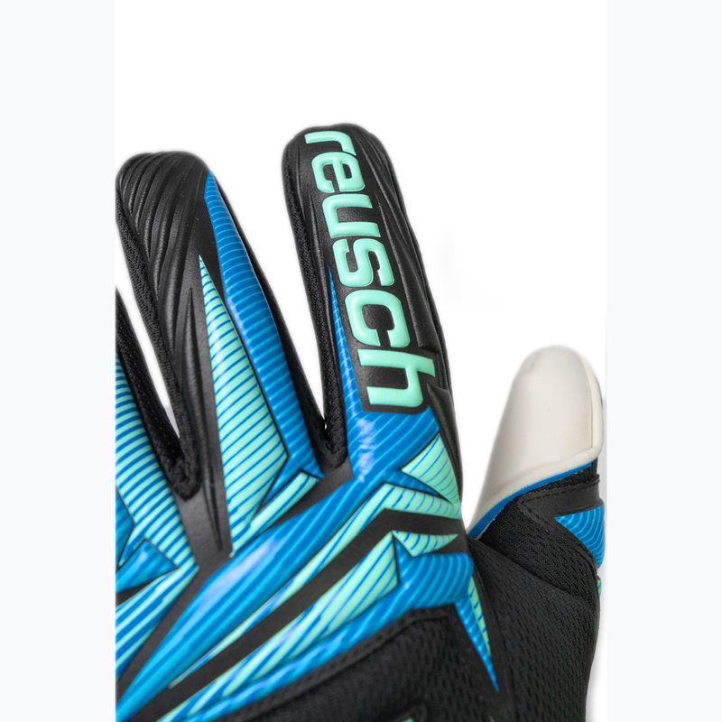 Goalkeeper gloves Reusch Attrakt RE:GRIP NC black/ocean light 6