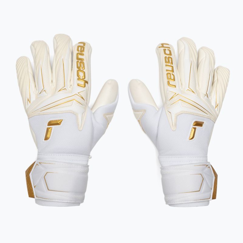 Goalkeeper gloves Reusch Attrakt AB1 Advance white/gold 2