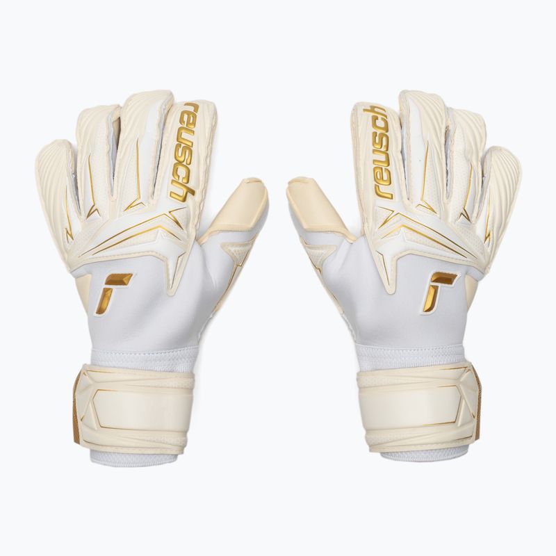 Goalkeeper gloves Reusch Attrakt AB1 Duo white/gold 2