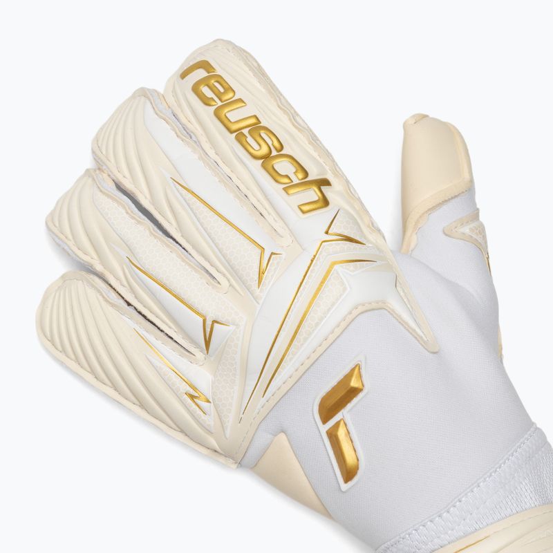 Goalkeeper gloves Reusch Attrakt AB1 Duo white/gold 4