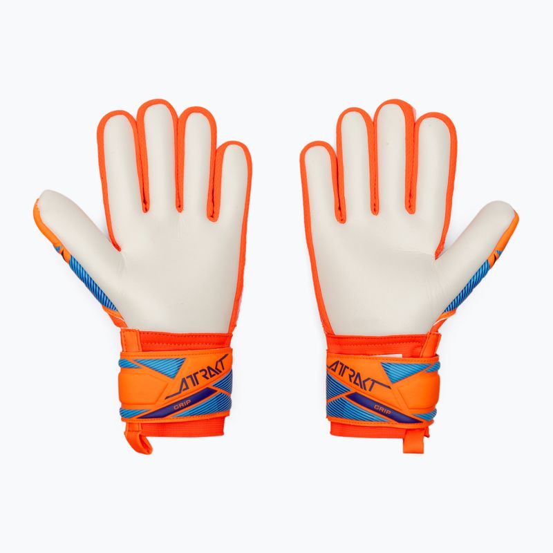 Children's goalkeeper gloves Reusch Attrakt Grip Junior shocking orange/blue 3