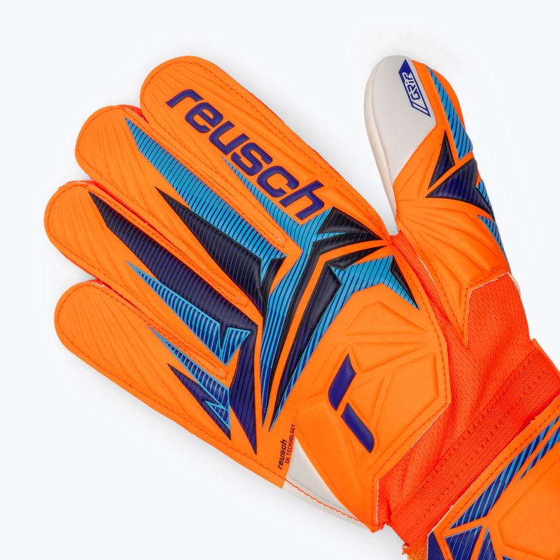 Children's goalkeeper gloves Reusch Attrakt Grip Junior shocking orange/blue 4