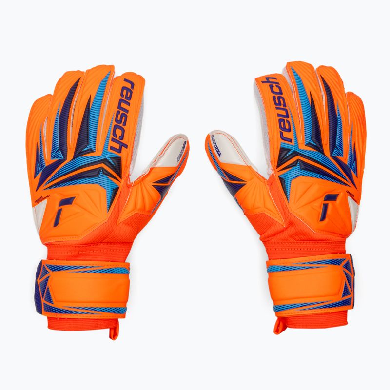 Children's goalkeeper gloves Reusch Attrakt Advance Junior shocking orange/blue 2