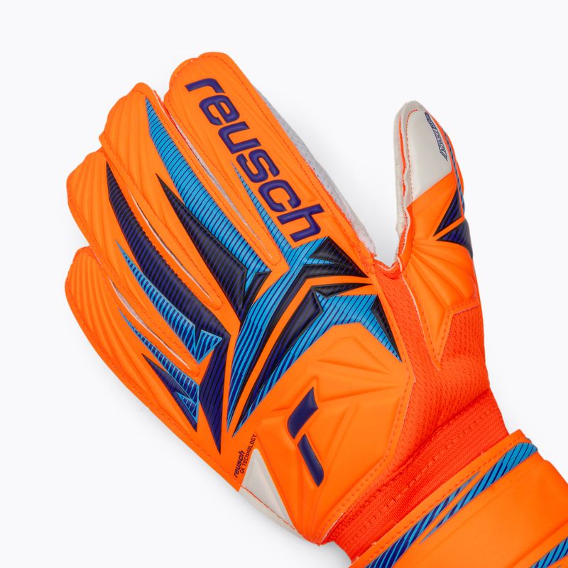 Children's goalkeeper gloves Reusch Attrakt Advance Junior shocking orange/blue 4