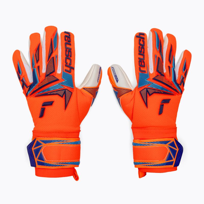 Children's goalkeeper gloves Reusch Attrakt Freegel Advance Junior shocking orange/blue 2
