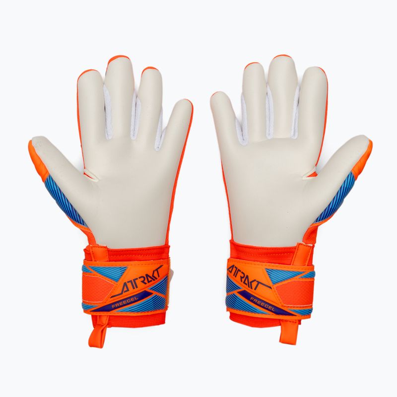 Children's goalkeeper gloves Reusch Attrakt Freegel Advance Junior shocking orange/blue 3