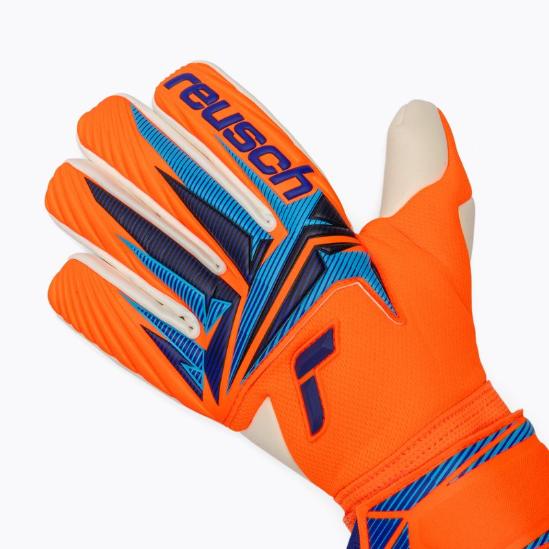 Goalkeeper gloves Reusch Attrakt Gold X NC shocking orange/blue 4