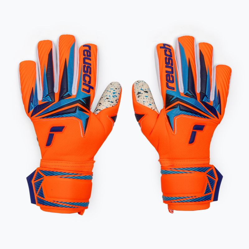 Goalkeeper gloves Reusch Attrakt Fusion NC shocking orange/blue 2