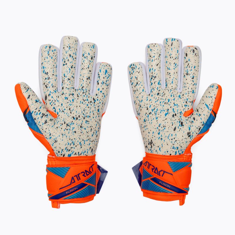 Goalkeeper gloves Reusch Attrakt Fusion NC shocking orange/blue 3