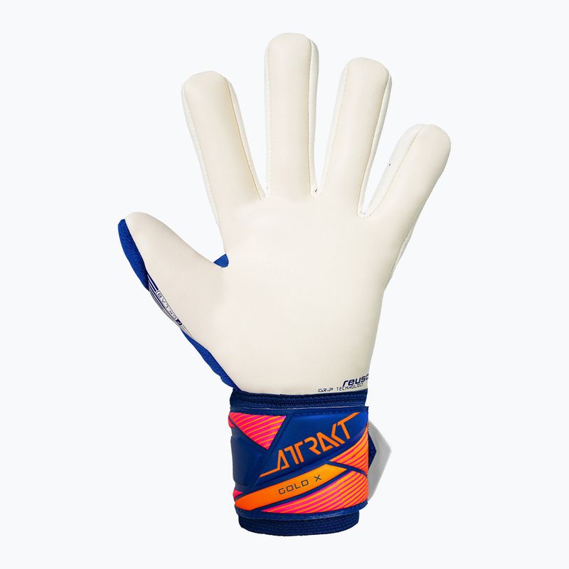Goalkeeper gloves Reusch Attrakt Gold X NC sharp blue/white/shocking orange 3