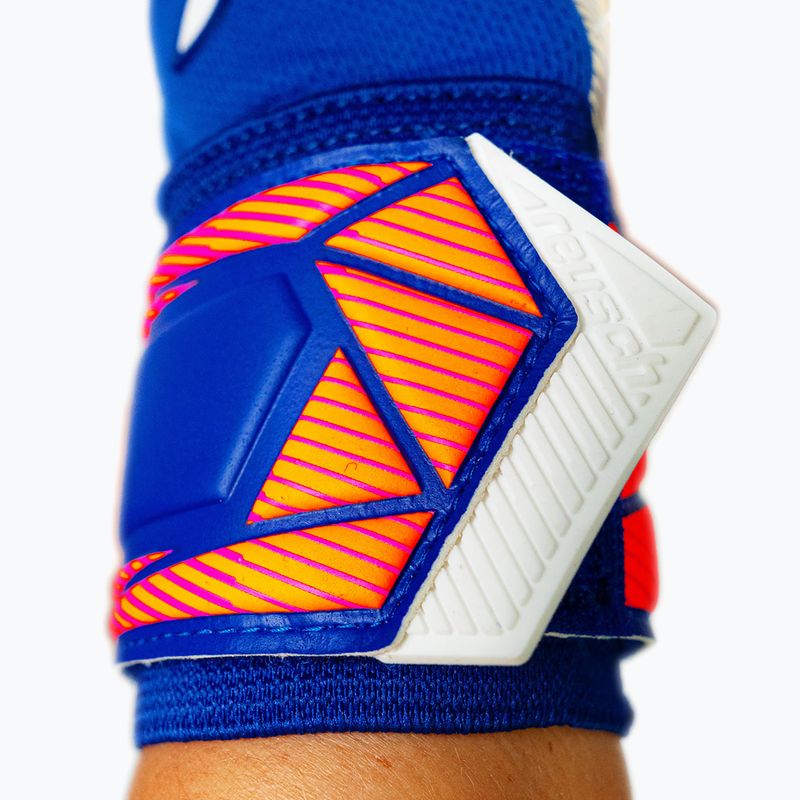 Goalkeeper gloves Reusch Attrakt Gold X NC sharp blue/white/shocking orange 7